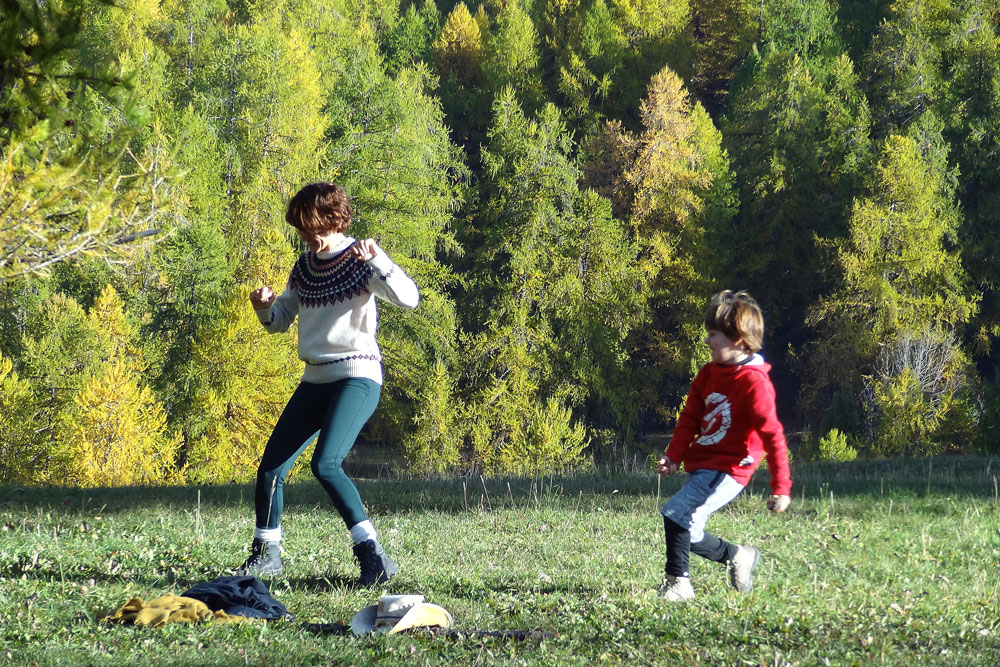 bataille avec maman et jeux de montagne