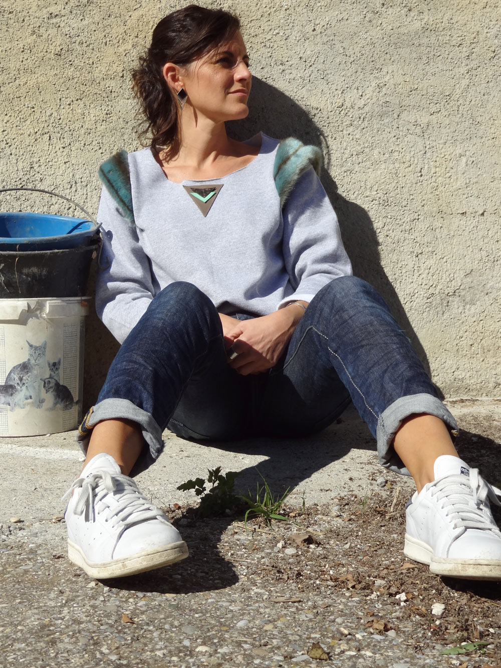 retour vers le futur jean please et stan smith, pull zette