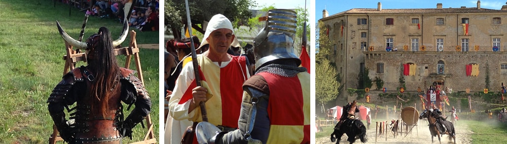 chevaliers chevaux et écuyers fête médievale en Provence