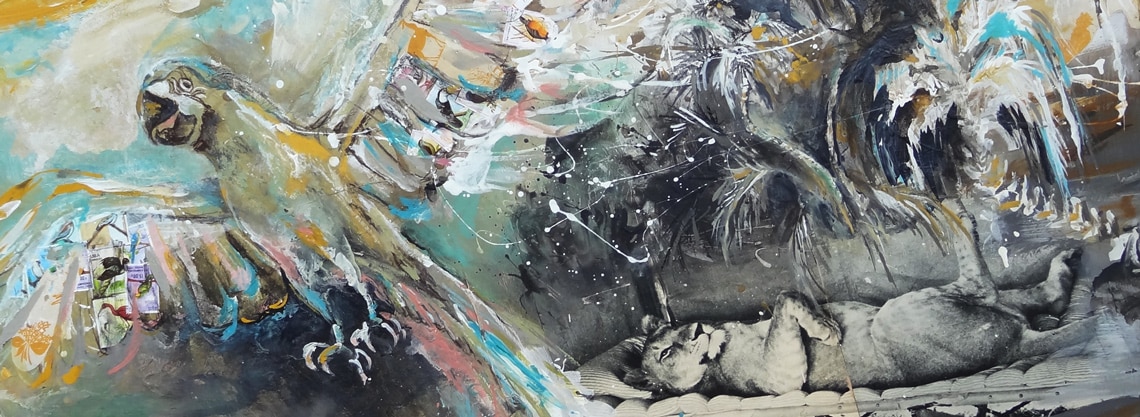 timelapse peinture exotique lionne adamson evasion