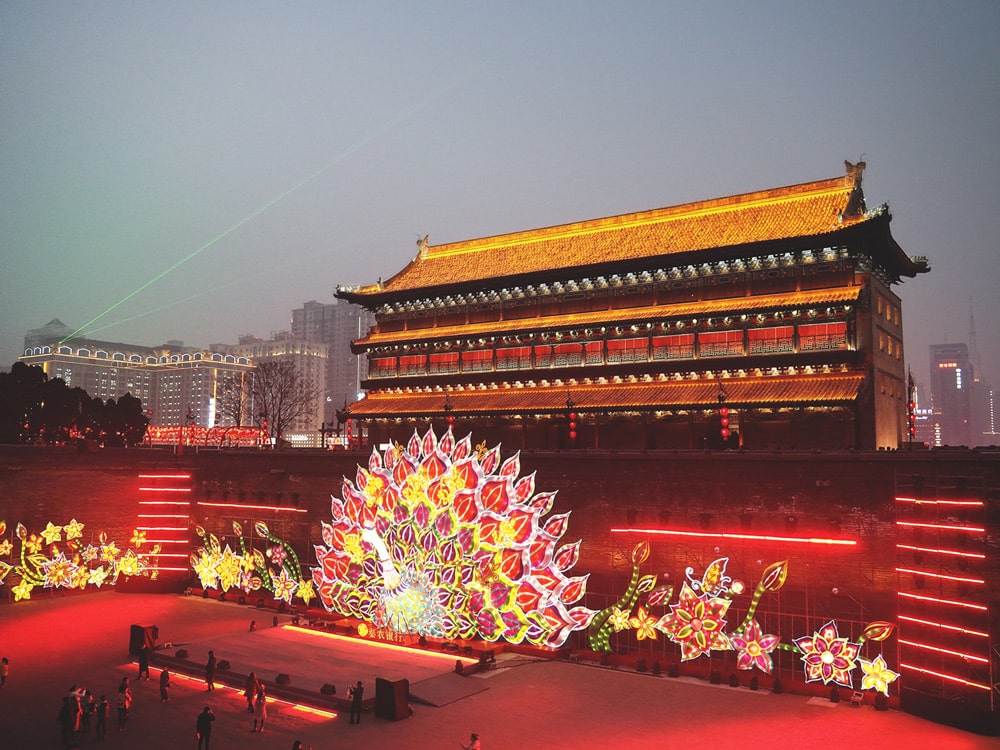 fête des Lanternes sur les murailles Xian Chine