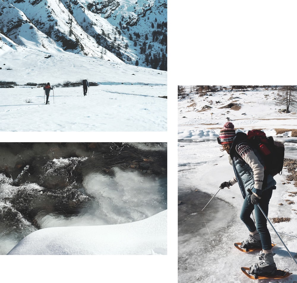 randonnée en raquettes à neige dans les Alpes