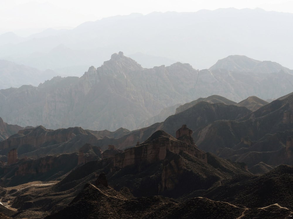 Parc Binggou Danxia près de Zhangye en Chine