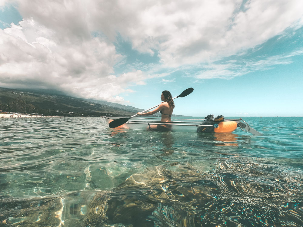 faire du kayak transparent à La Réunion