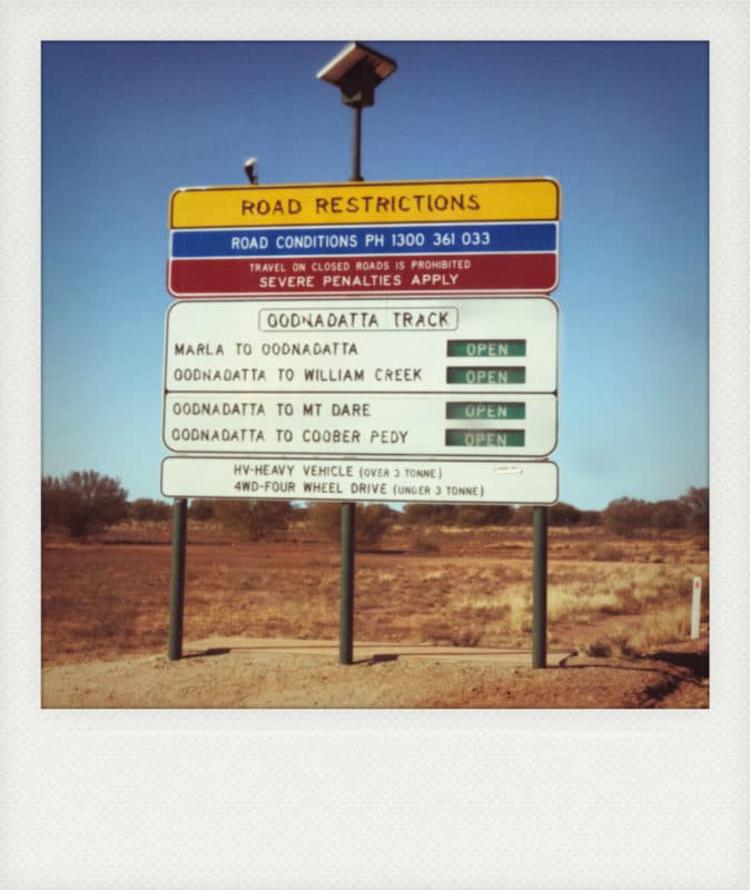 conseils itinéraire road trip piste Oodnadatta