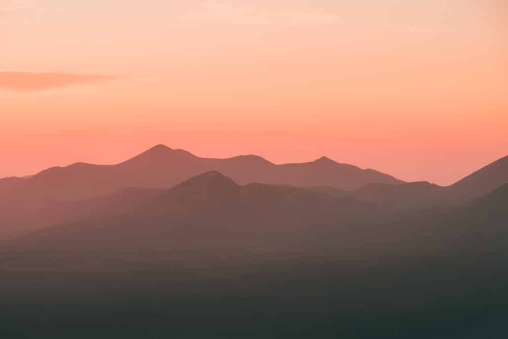 voir coucher de soleil sur les volcansde Lanzarote