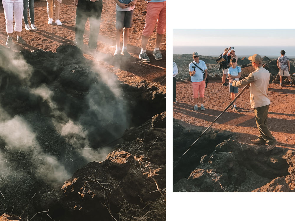 démonstrations phénomènes volcaniques Timanfaya Lanzarote