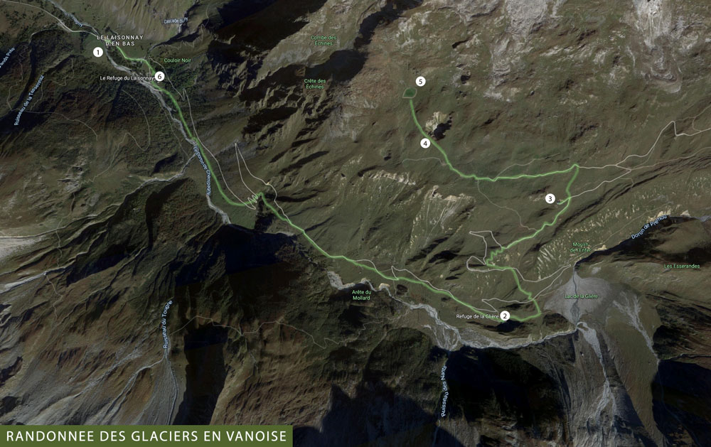 carte randonnée Champagny en Vanoise