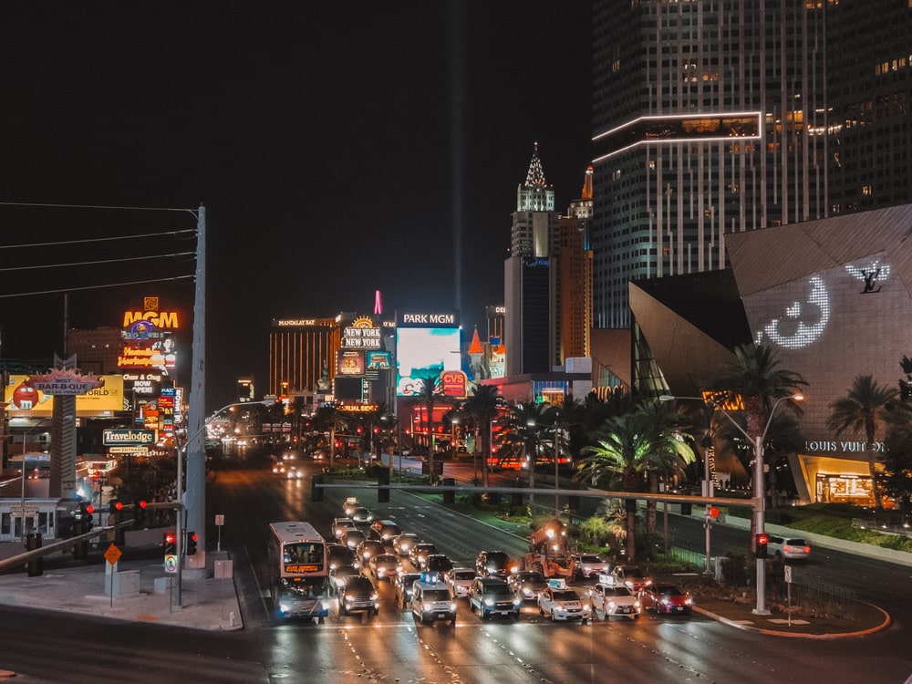 voir Strip de nuit visiter Las Vegas