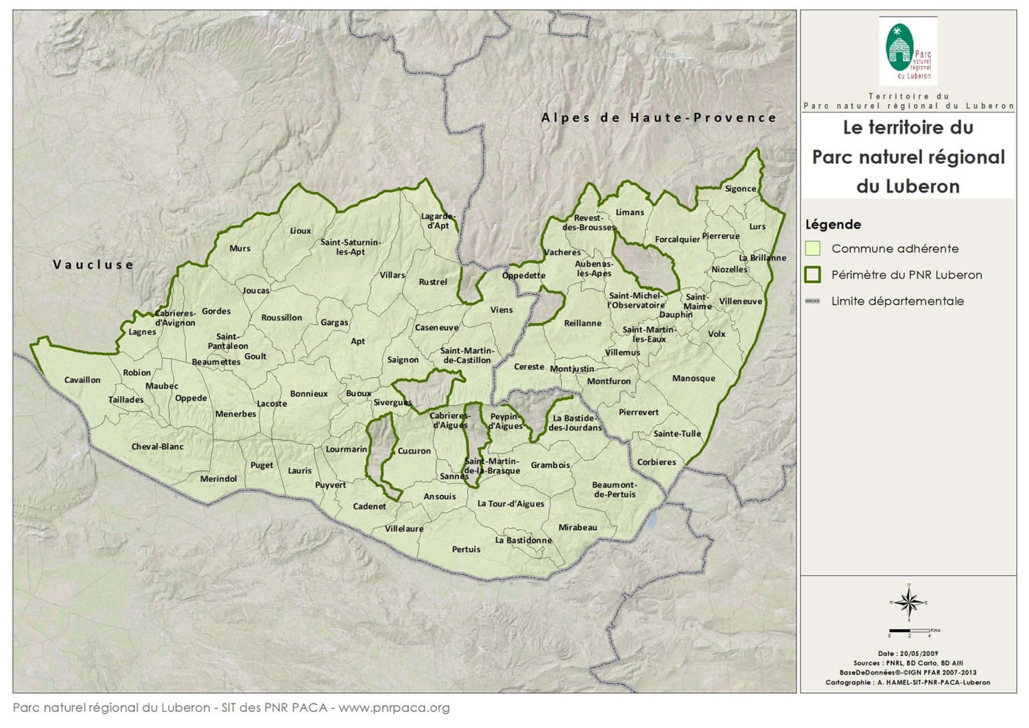 carte Luberon liste des villages