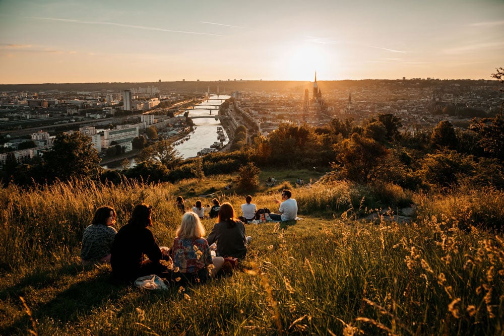 où avoir panorama sur Rouen coucher de soleil Sainte Catherine