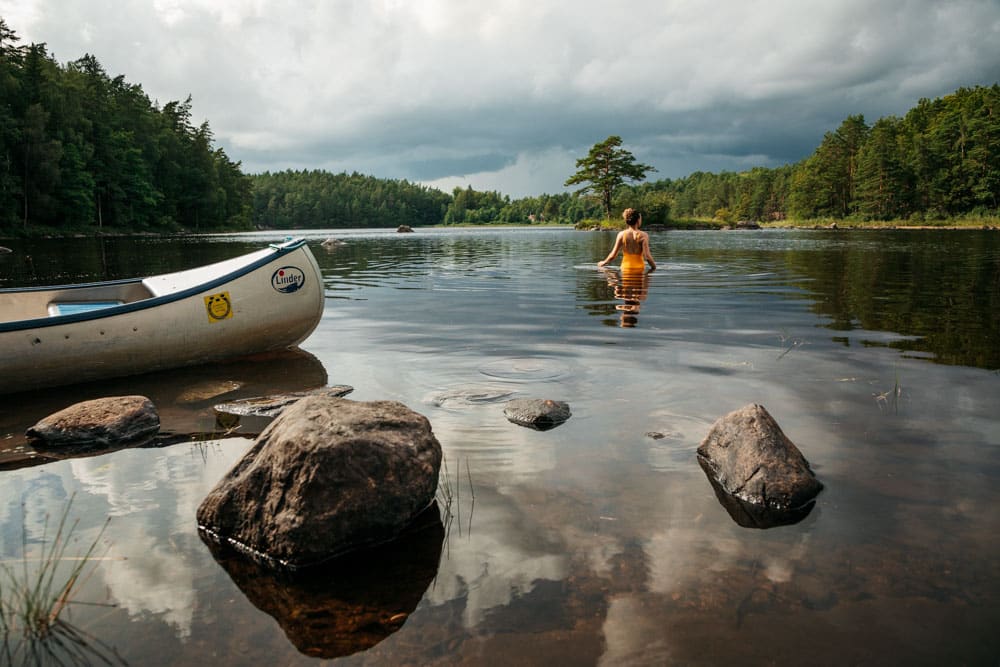 comment se laver en canoë trip Suède