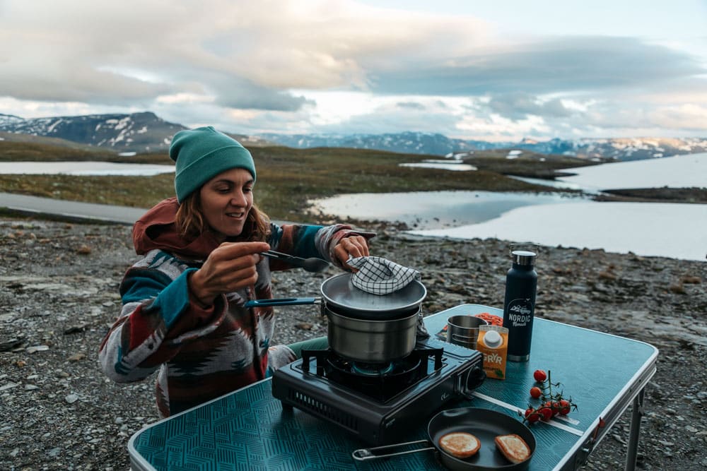 faire la cuisine en road trip en Norvège