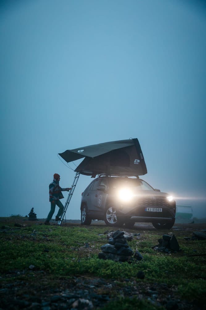 nordic nomads bivouac tente de toit en Norvège