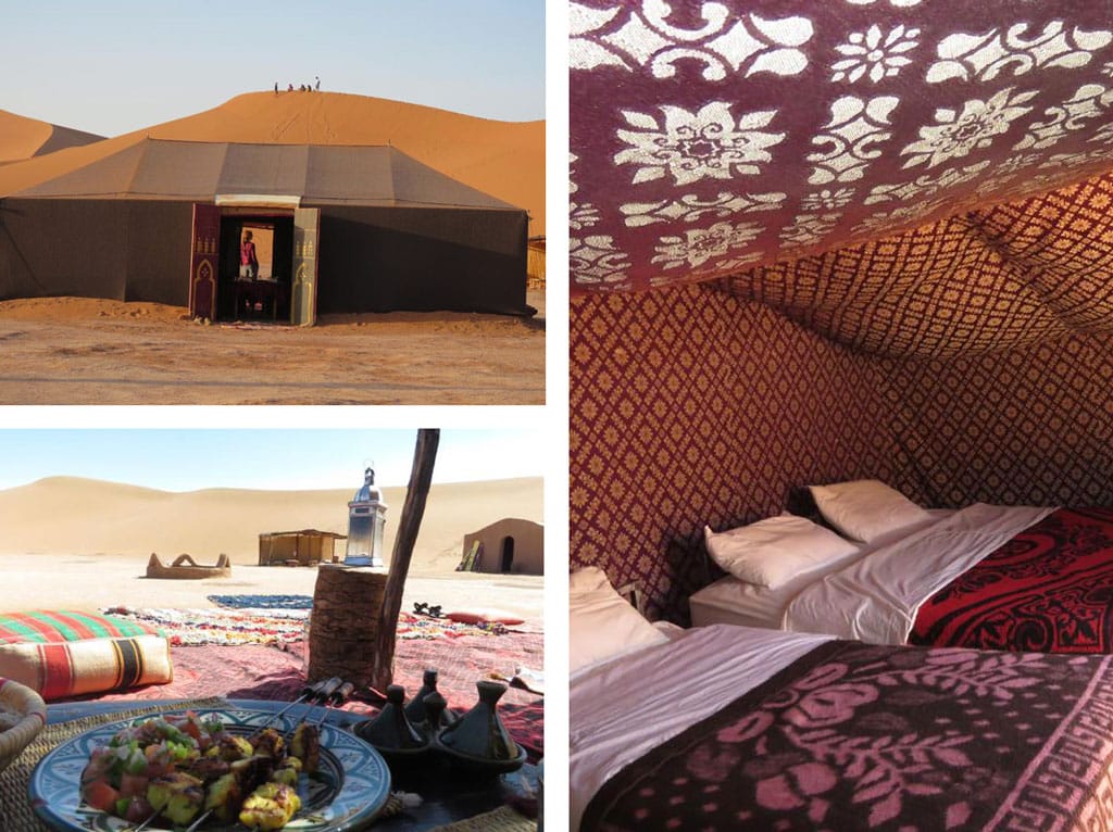 campement de rêve nuit dans le désert au Maroc