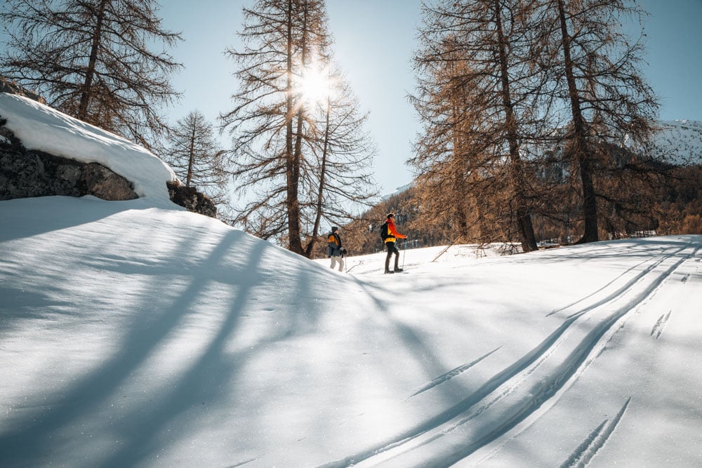 randonnée dans la neige en Ubaye en hiver