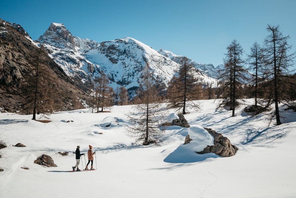 Ubaye en hiver randonnée en raquettes