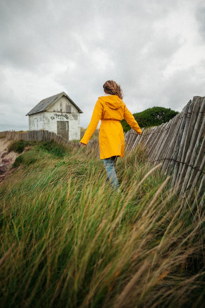 voir la vieille cabane de plage de Normandie Poulette