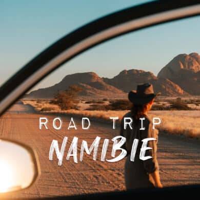 4×4 Toyota Hilux sur une piste namibienne lors d'un road trip de 10 jours avec Travelbase