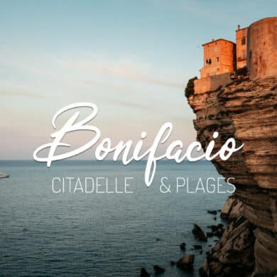 La citadelle de Bonifacio perchée sur ses falaises de calcaire blanc en Corse du Sud